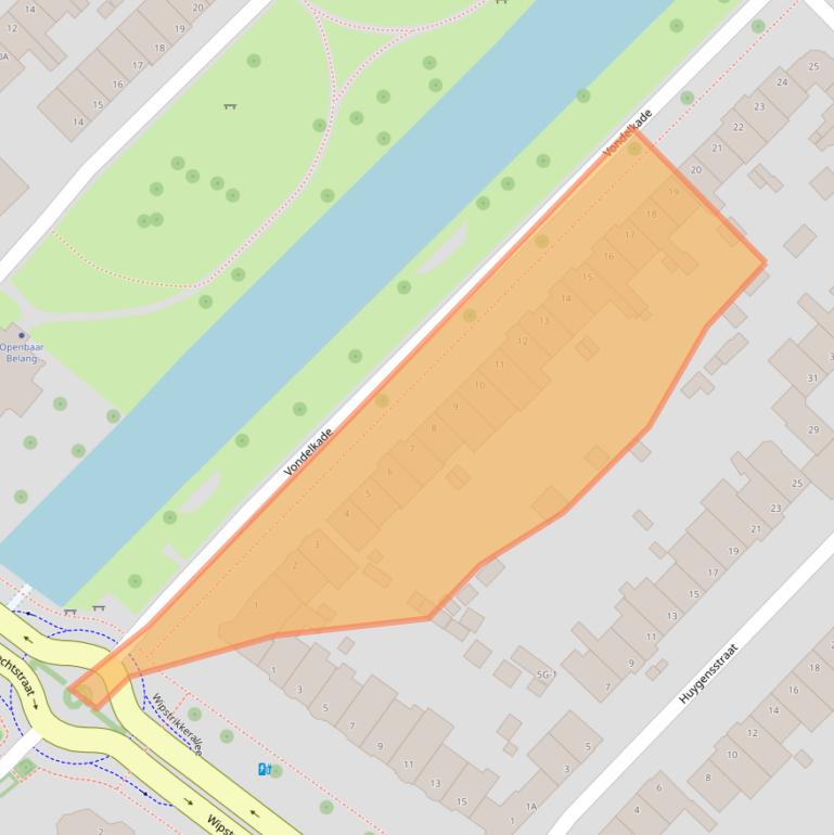 Kaart van postcodegebied 8023AA.