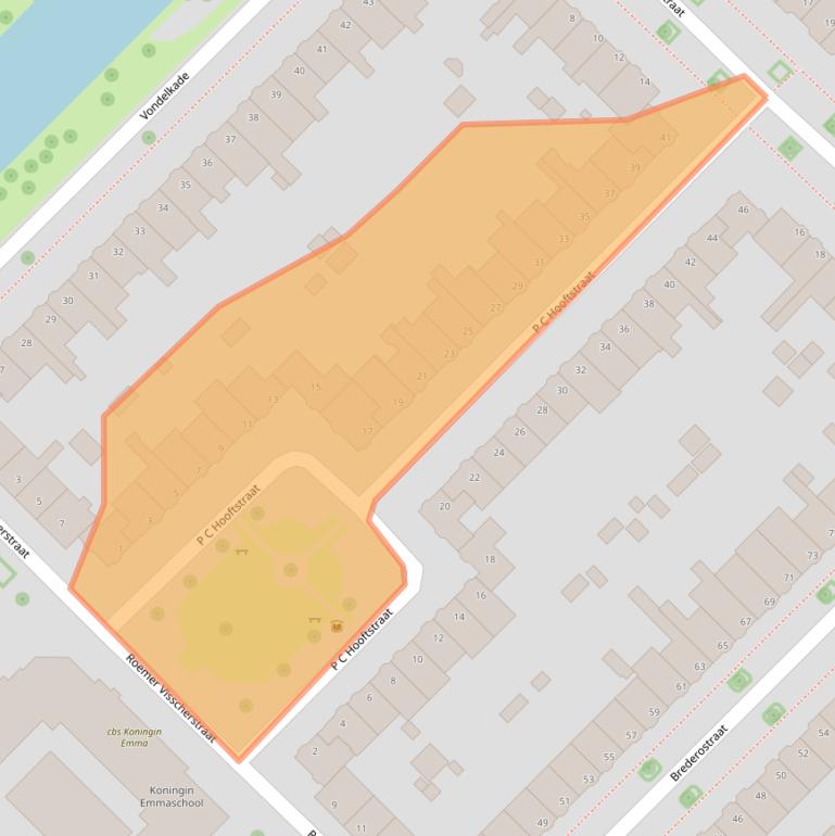 Kaart van postcodegebied 8023AJ.