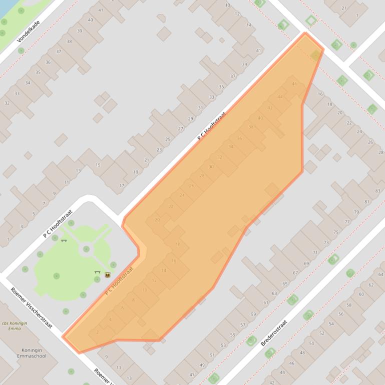 Kaart van postcodegebied 8023AK.