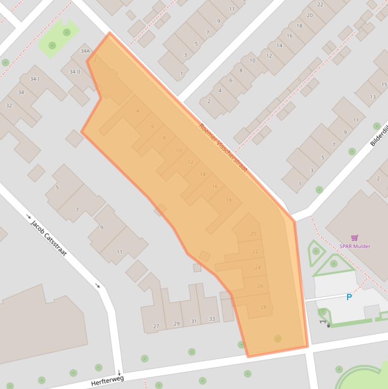 Kaart van postcodegebied 8023AM.