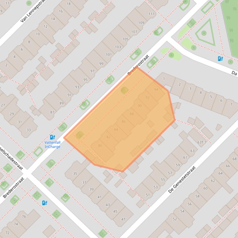 Kaart van postcodegebied 8023AW.