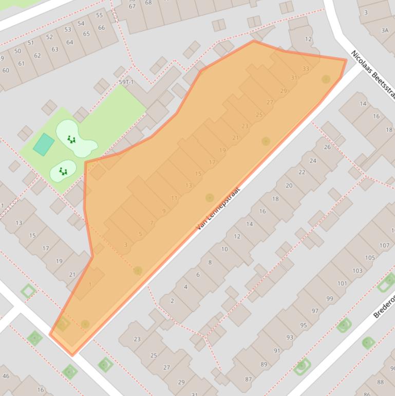 Kaart van postcodegebied 8023BA.