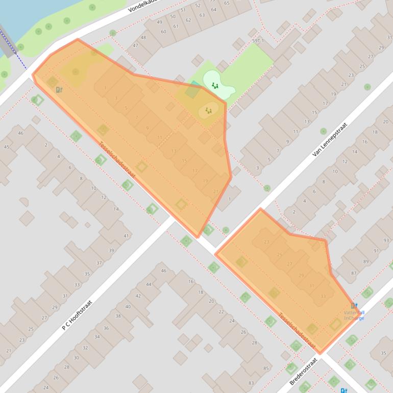 Kaart van postcodegebied 8023BH.