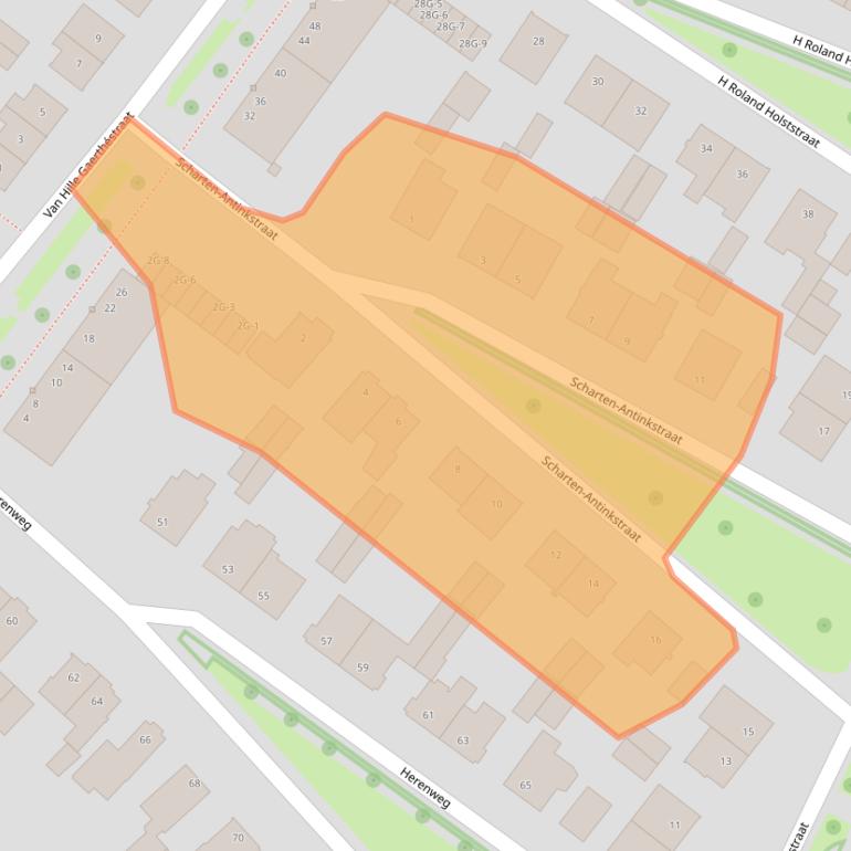 Kaart van postcodegebied 8023CD.