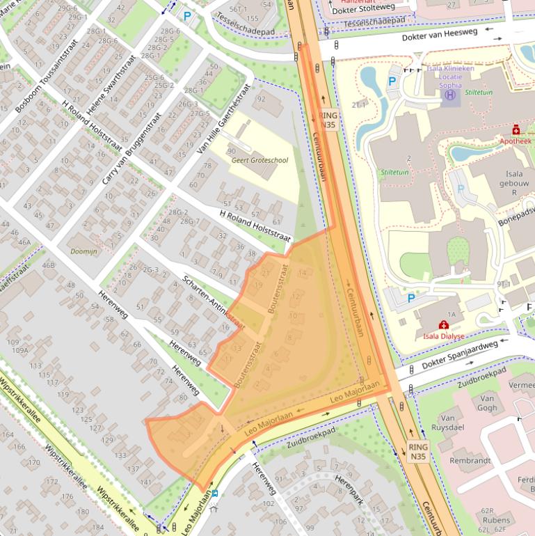 Kaart van postcodegebied 8023CE.