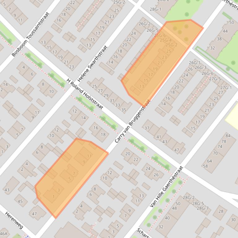 Kaart van postcodegebied 8023CK.