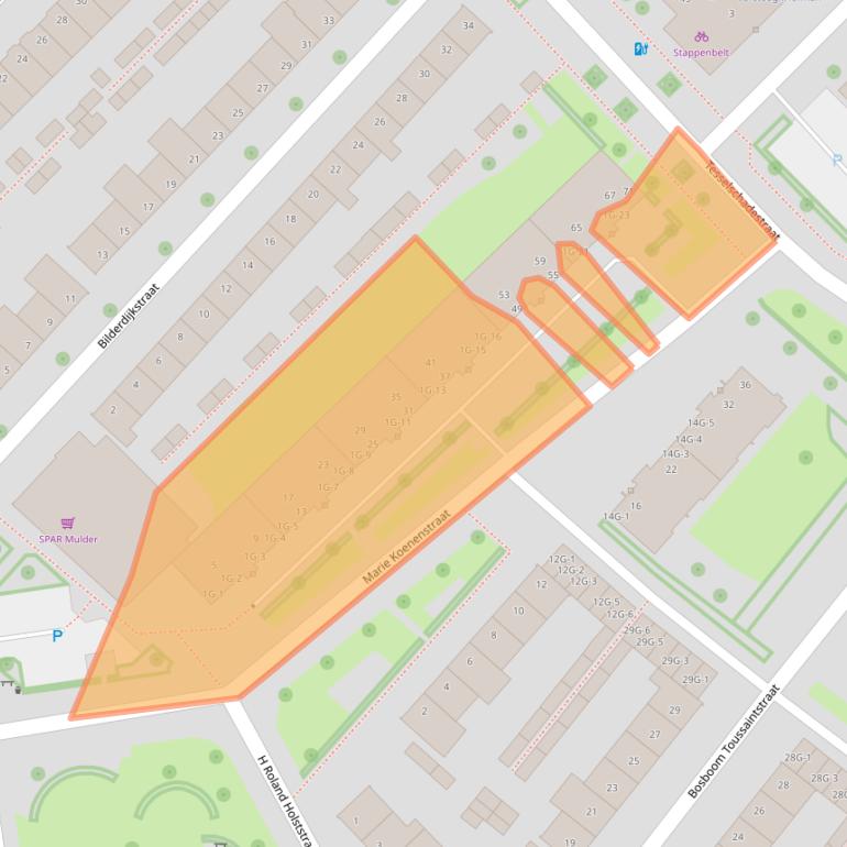 Kaart van postcodegebied 8023DE.