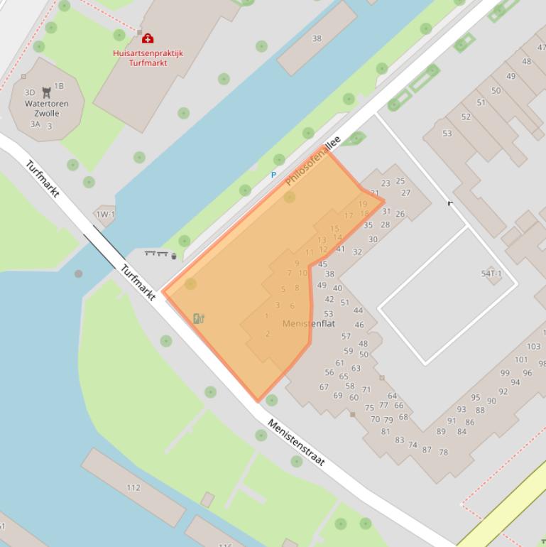 Kaart van postcodegebied 8023SB.