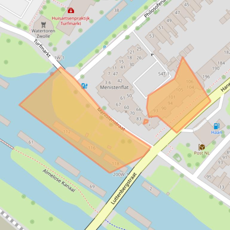 Kaart van postcodegebied 8023SH.