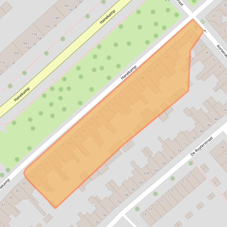 Kaart van postcodegebied 8023TE.