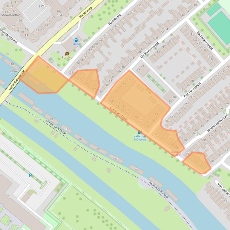 Kaart van postcodegebied 8023VA.