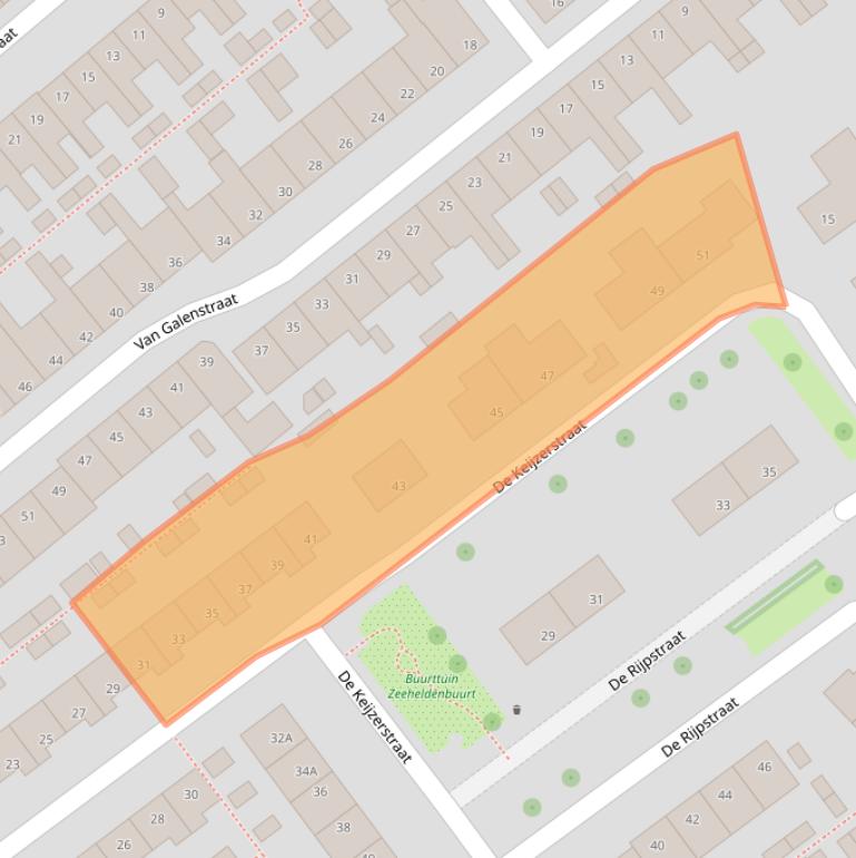 Kaart van postcodegebied 8023VW.