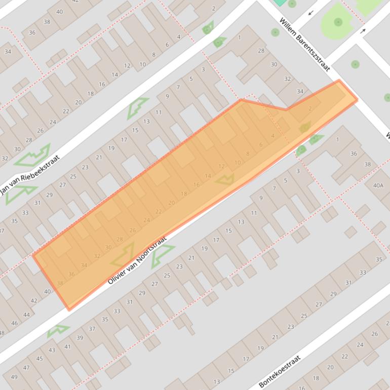 Kaart van postcodegebied 8023WK.