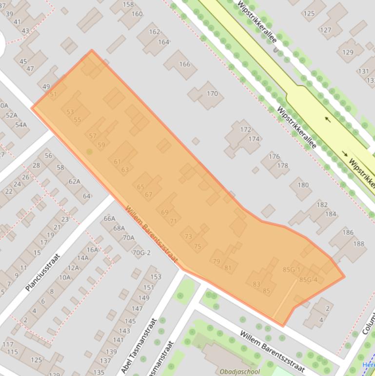 Kaart van postcodegebied 8023WP.