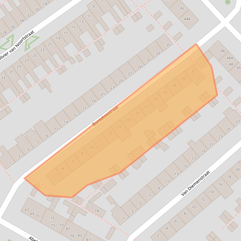 Kaart van postcodegebied 8023WV.