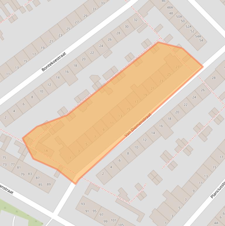 Kaart van postcodegebied 8023WX.