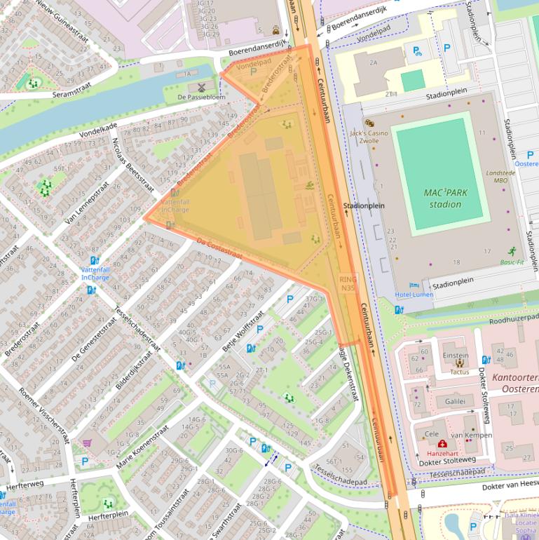 Kaart van postcodegebied 8023XK.
