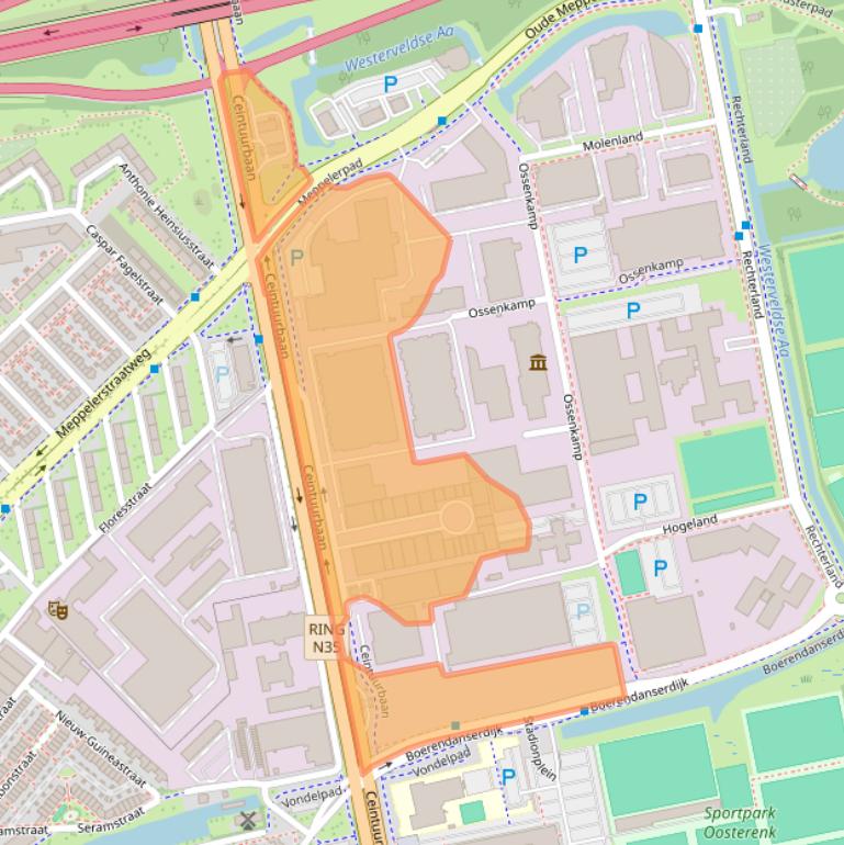 Kaart van postcodegebied 8024AA.