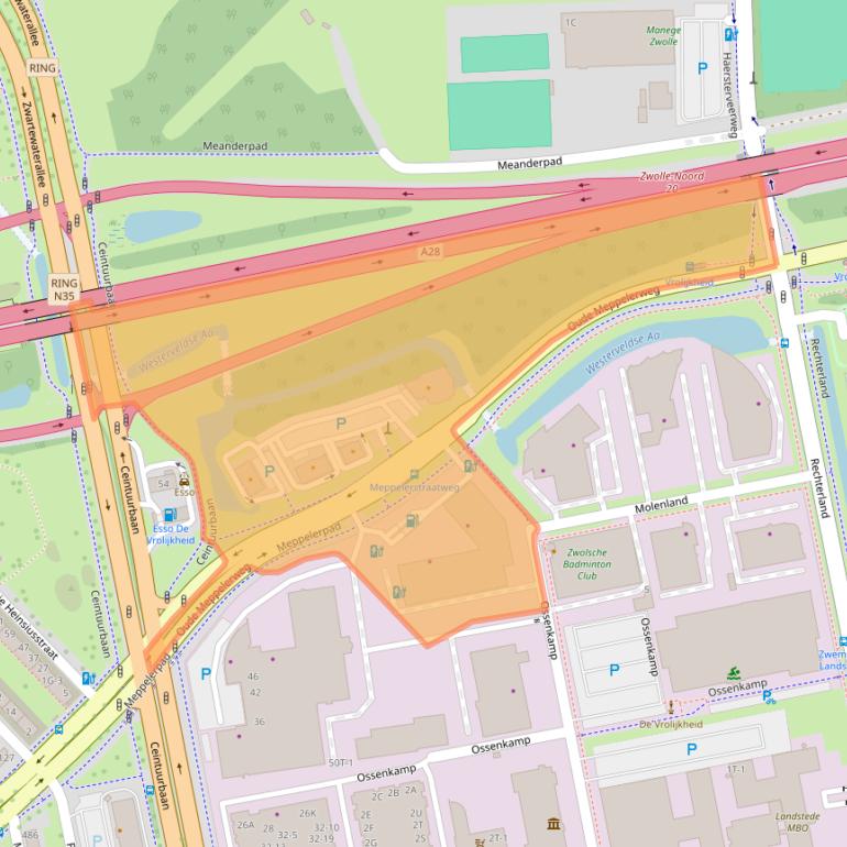 Kaart van postcodegebied 8024AB.