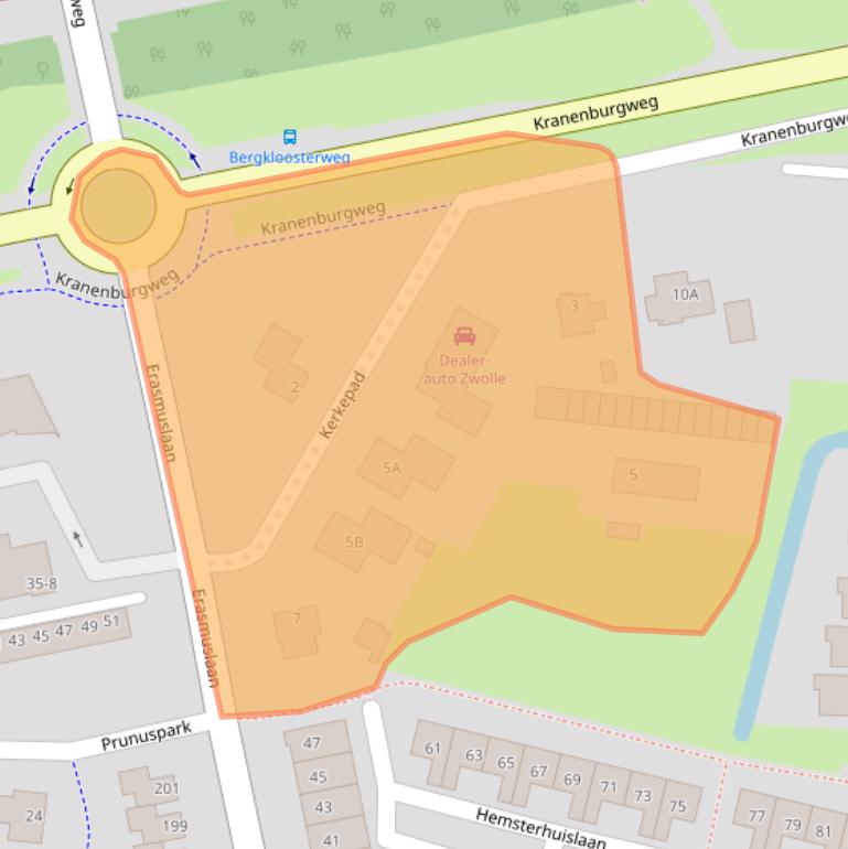 Kaart van postcodegebied 8024AD.