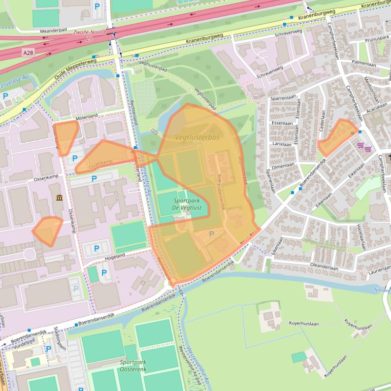Kaart van postcodegebied 8024AG.