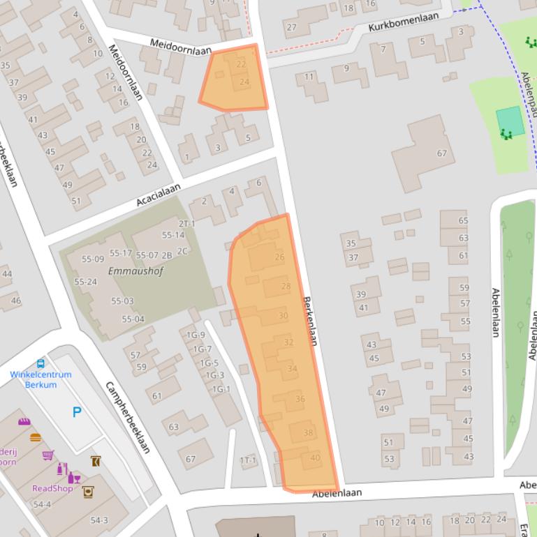 Kaart van postcodegebied 8024AT.