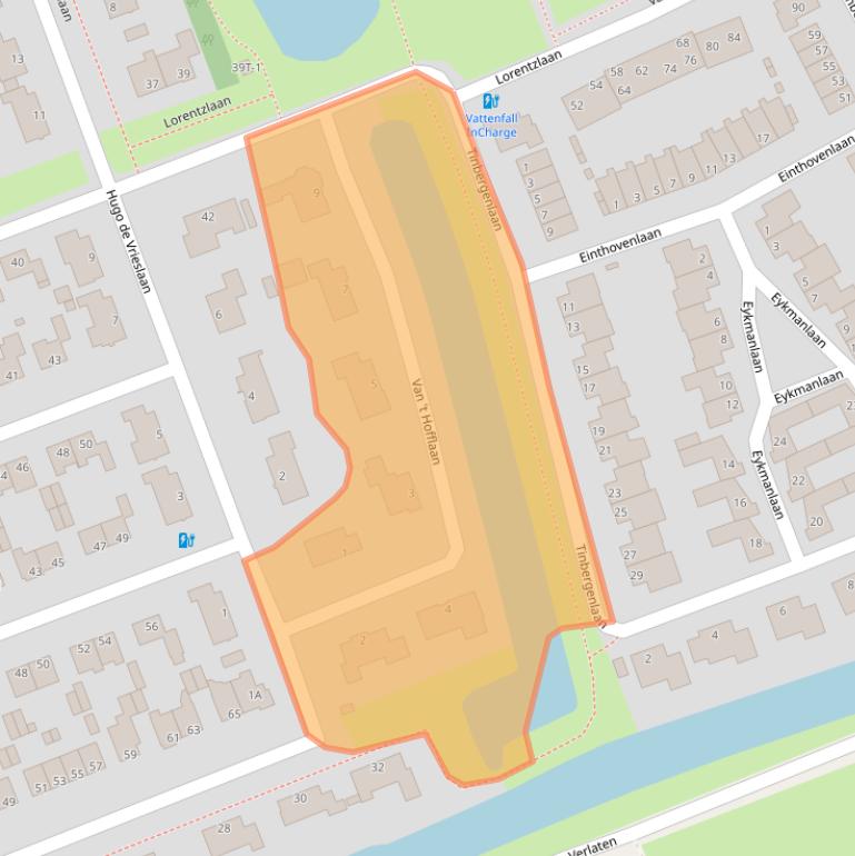 Kaart van postcodegebied 8024BN.