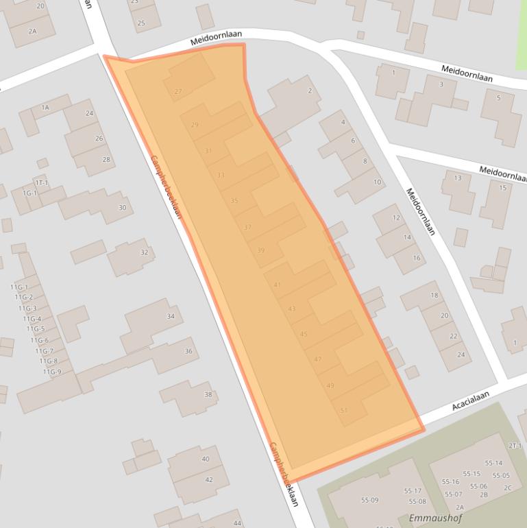 Kaart van postcodegebied 8024BS.