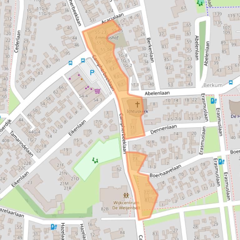Kaart van postcodegebied 8024BT.