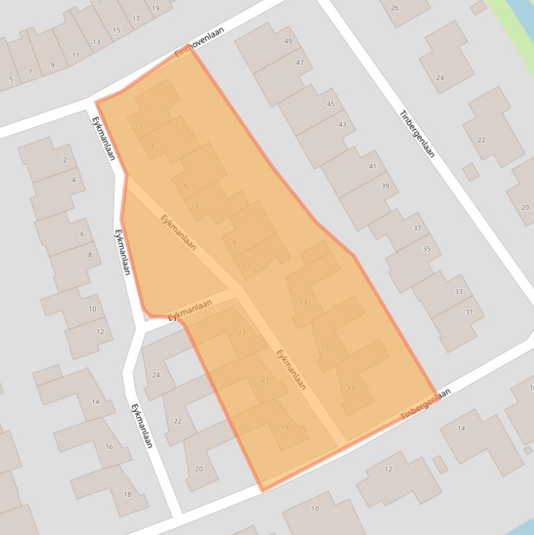 Kaart van postcodegebied 8024EG.