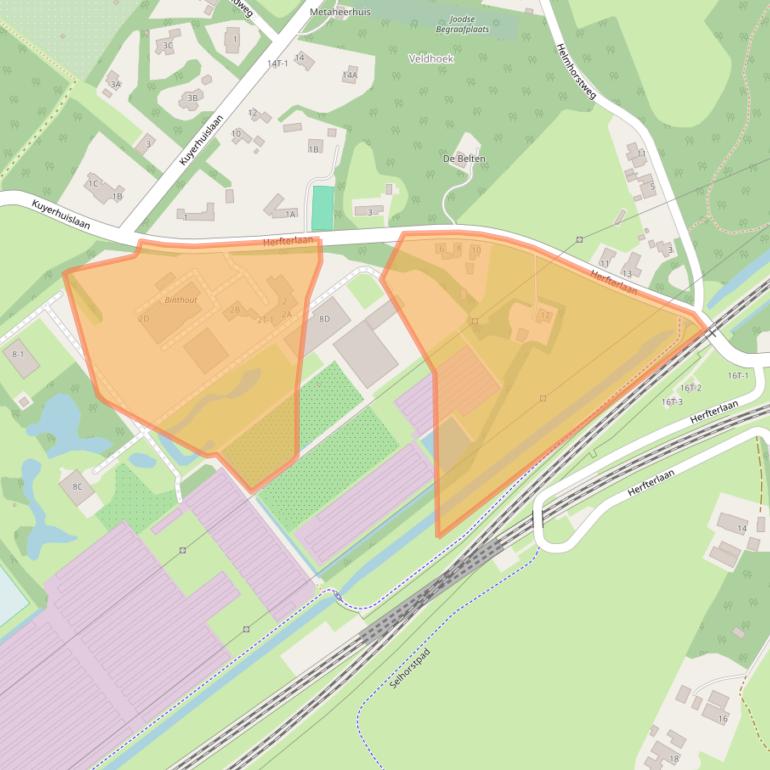 Kaart van postcodegebied 8024PJ.