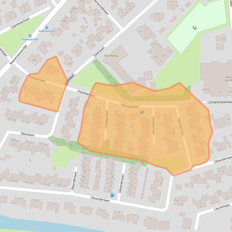 Kaart van postcodegebied 8024XA.