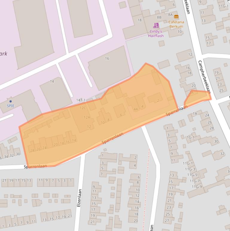 Kaart van postcodegebied 8024XS.