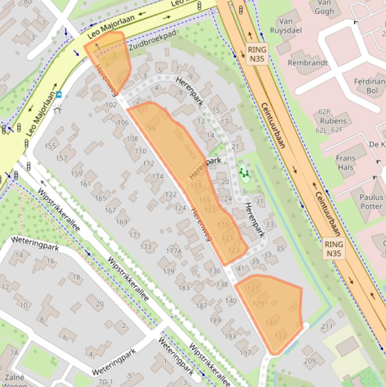 Kaart van postcodegebied 8025AC.