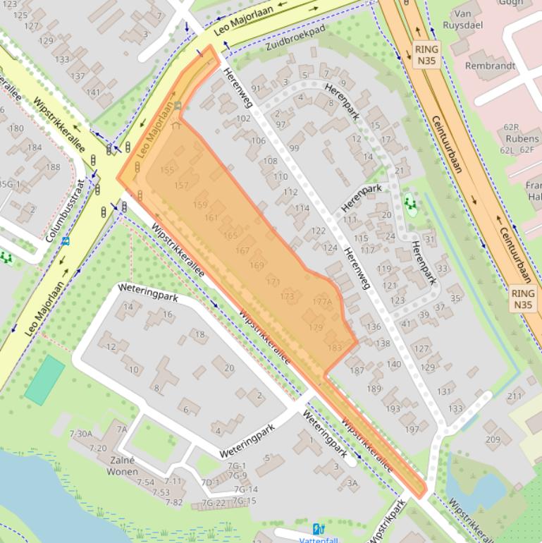 Kaart van postcodegebied 8025AG.