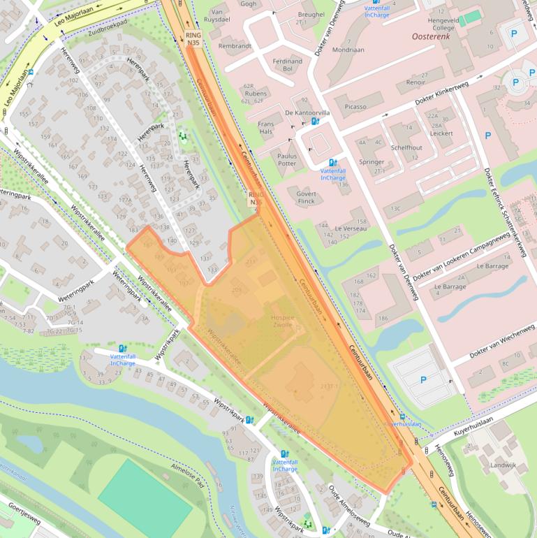 Kaart van postcodegebied 8025AH.