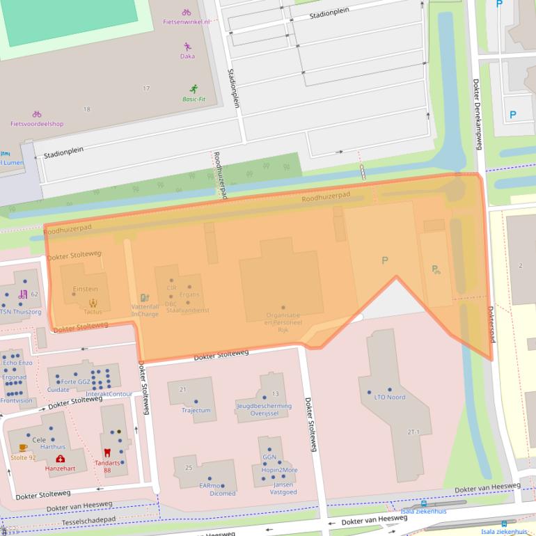 Kaart van postcodegebied 8025AX.