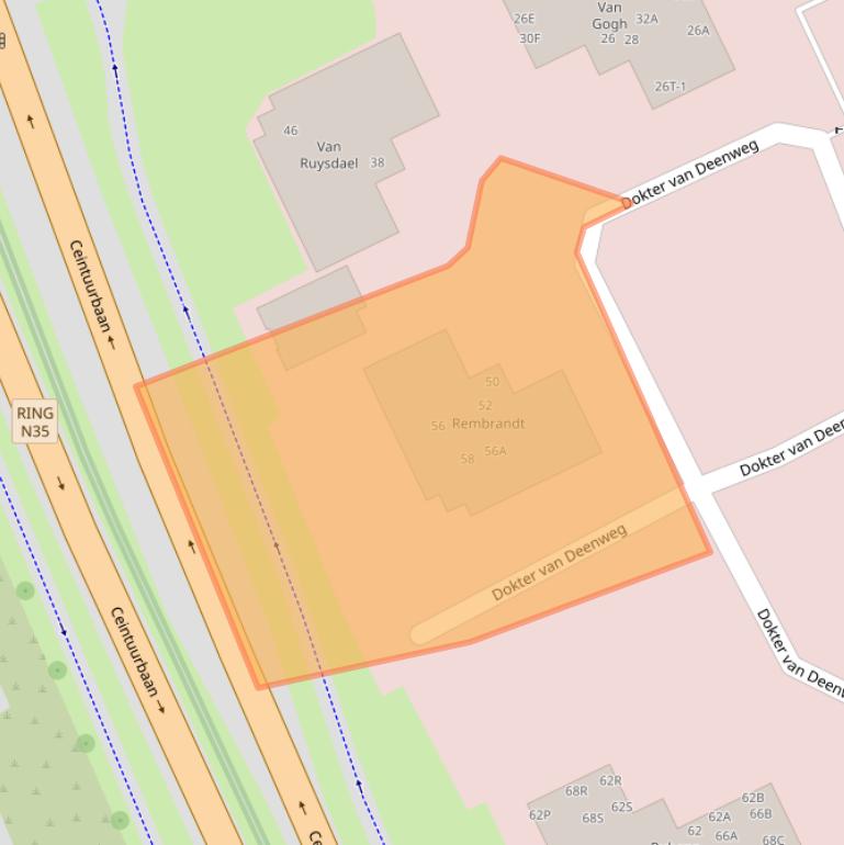 Kaart van postcodegebied 8025BC.