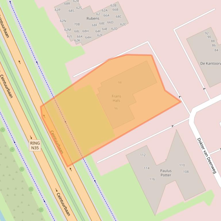 Kaart van postcodegebied 8025BJ.