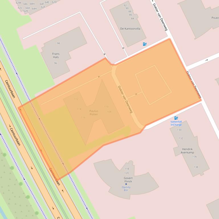 Kaart van postcodegebied 8025BK.