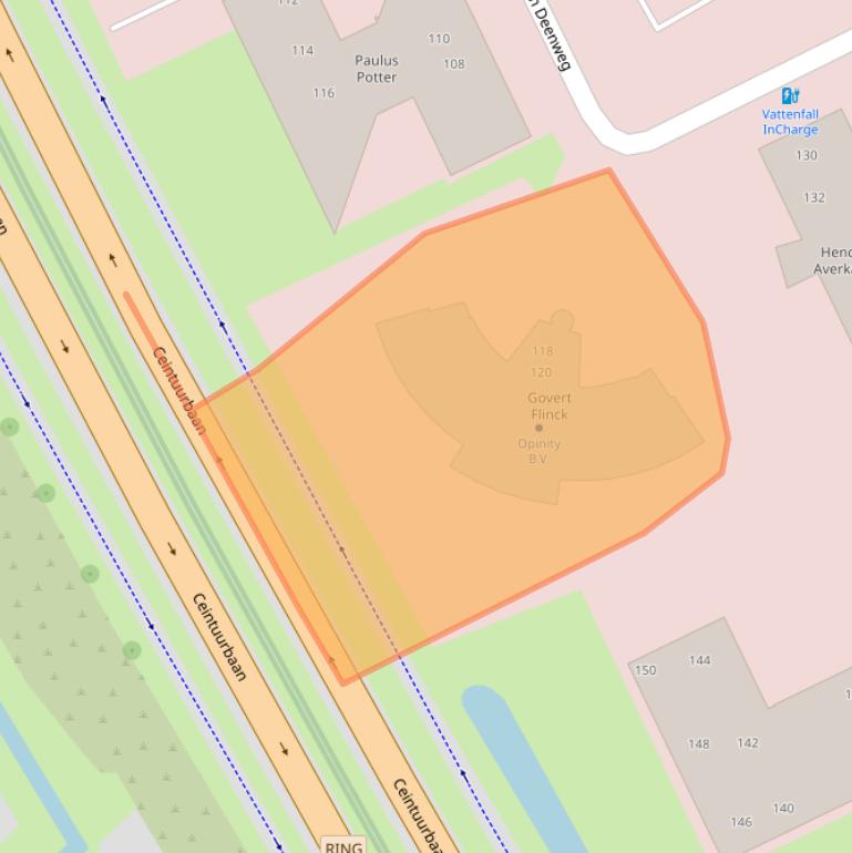 Kaart van postcodegebied 8025BN.