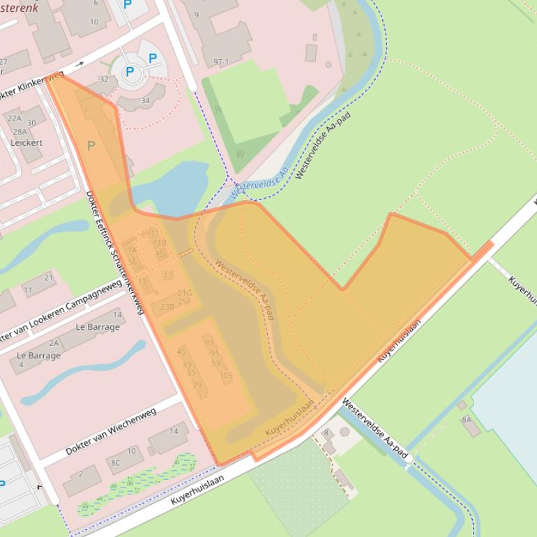 Kaart van postcodegebied 8025BW.