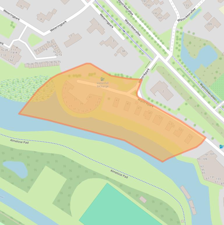 Kaart van postcodegebied 8025CB.