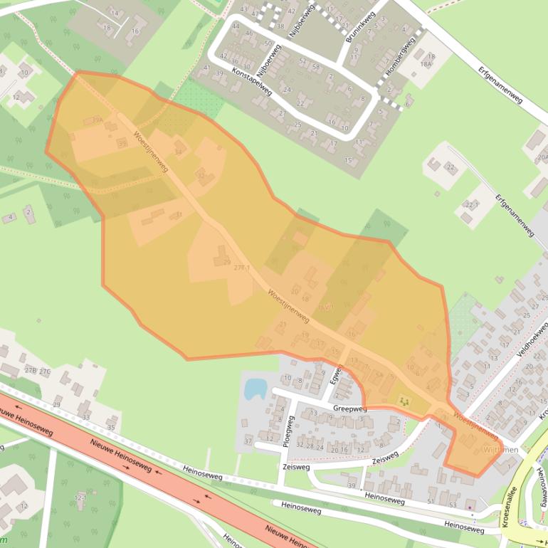 Kaart van postcodegebied 8026PJ.