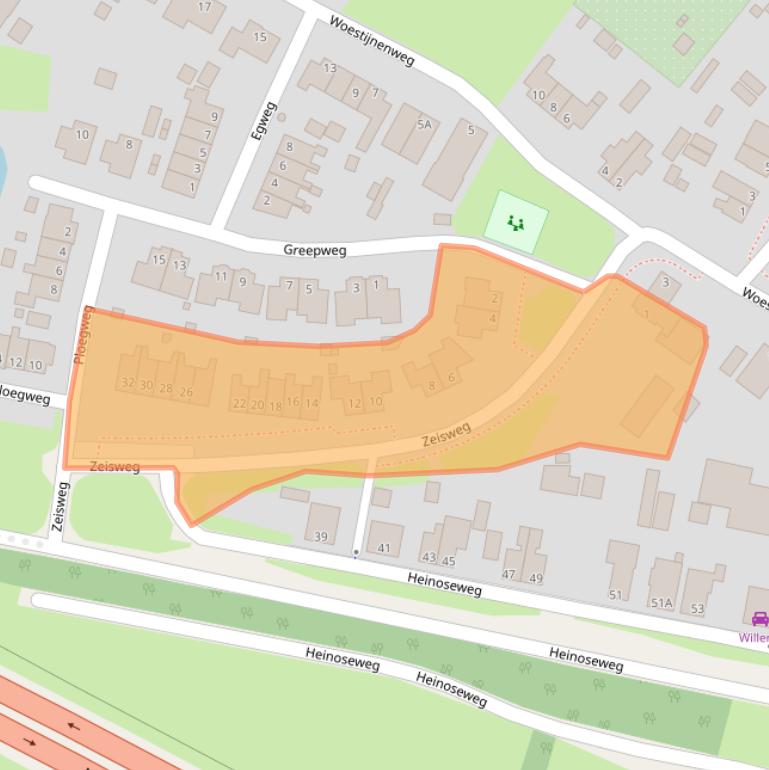 Kaart van postcodegebied 8026PX.