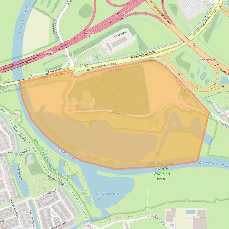 Kaart van postcodegebied 8028PC.