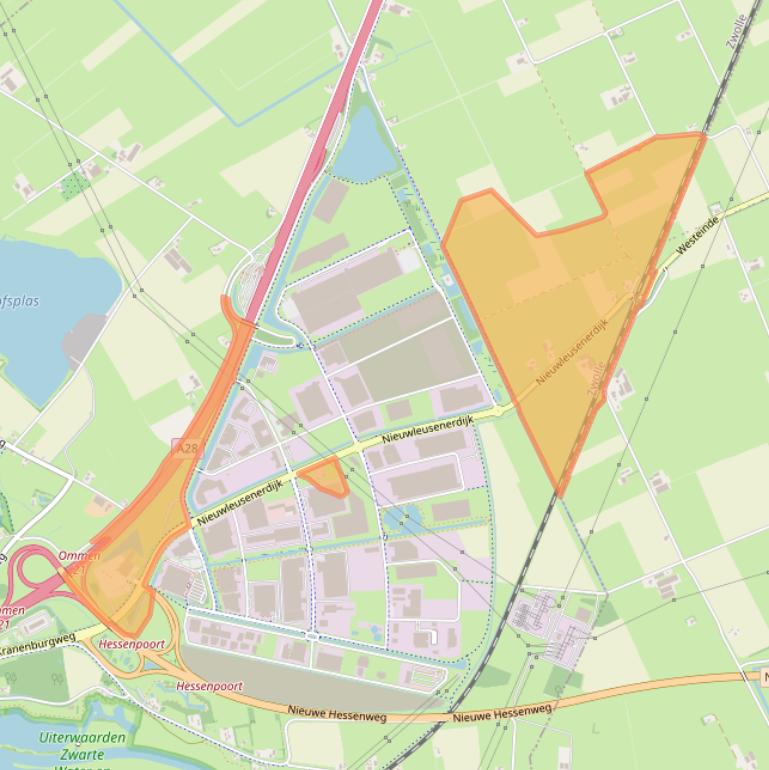 Kaart van postcodegebied 8028PH.