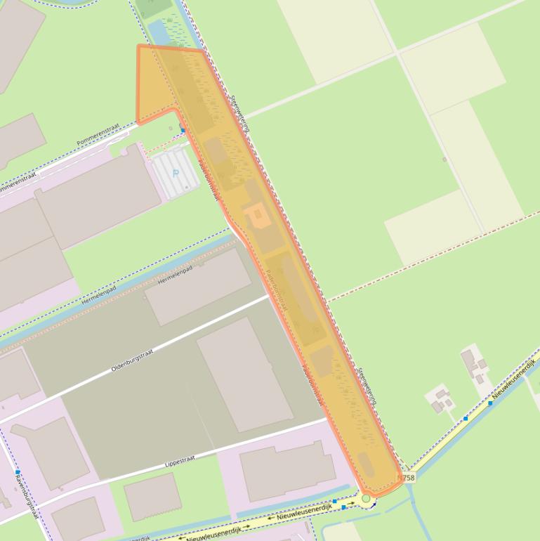 Kaart van postcodegebied 8028PJ.