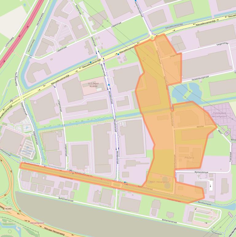 Kaart van postcodegebied 8028PP.