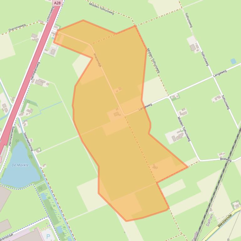 Kaart van postcodegebied 8028RD.